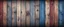 Placeholder: Hyper Realistic navy-blue & maroon multicolor grungy rustic wooden plank wall texture with vignette effect