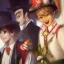 Placeholder:  vonnart, ringleader, Arthur Kulkov face shot, front, handsome, circus, male, Yamada Akihiro artwork, Russian, fantasy, Golden hour