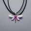 Placeholder: necklace with a simple, elegant design featuring a single, shimmering polyester in dragonfly pendant