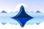 Placeholder: a broken orb is split open and impaled upon the lone mountain peak