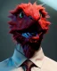 Placeholder: Realistic image, hybrid character, original Elmo muppet head, man body, human arms and hands, Shirt and tie, concept art, smooth, unreal engine 5, god lights, ray tracing, RTX, lumen lighting, ultra detail, volumetric lighting, 3d, finely drawn, high definition, 4k.