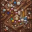 Placeholder: Wood, pastel colors, crepusculare, monde, stone cold, spirale, olive,kind spiner, brown, yelow, white, red, cubes, cups, abstract art,creme,