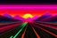 Placeholder: 80s neon sunset with highway