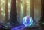 Placeholder: glowing bubble portal in a clearing glade in a redwood forest at night. shimmering portal. the forest redwood trees are lit by a glow. by cyril rolando and naomi okubo and dan mumford and ricardo bofill. beeple. noah bradley. digital render. digital painting. trending on artstation. concept art