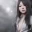 Placeholder: hitomi tanaka, dress white, long black hair, realistic, intriacte detail, sci-fi fantasy style, volumetric lighting, particales,highly detailed,cinamatic, deep colours,8k.