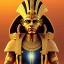 Placeholder: The egyptian god Ra, head of a falcon, superhero pose, desert background, epic, powerful, concept art style