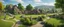 Placeholder: A photo of a quiet village green in a beautiful surreal outdoor countryside sunny scene, with distant hills & fields, many conjoining intricate characterful dwellings (designed by Esher) with many pathways & stairways, streams & waterfalls, a waterwheel : ultra high detail, photorealistic, epic cinematic, 8K, Large depth of field