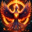 Placeholder: numeric artwork portrait of a Phoenix, very symetric, halo of fire, space background, very beautiful very detailed, hyper intricate, very magnificent, mystical rendering, hdr, 8k, sunlight, autumn colours, perfect angle, perfect color, perfect symetrical, octane effect rendering, great angle photography, cinema 4d