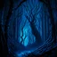 Placeholder: Blue spooky scary forest