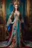 Placeholder: Gorgeous photography full body Beautiful super model Russian dressing Luxury gown Victorian colorful art conceptual, amazing artwork,close-up portrait,crystal ornaments background