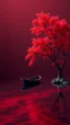 Placeholder: 3D , a boat in a river stream in red . A nice red tree in a dark red background, high Quality picture , 8k