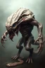 Placeholder: beast A grotesque yet fascinating creature—exposed muscle fibers, pulsating flesh, alien organs visible behind semi-translucent skin. Their limbs look like butchered cuts of meat, and they leave behind a trail of bio-slime.