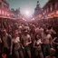 Placeholder: Realistic photo, medium shot view, men, carnival scene, steampunk. Women, hair monster, Drunken, Sunglasses, smoking, happy, hot. Many people background, highly detailed, concept art, unreal engine 5, ray tracing, RTX, lumen lighting, ultra detail, volumetric lighting, 3d, finely drawn, high definition, high resolution.