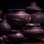 Placeholder: A set of luxurious Chinese folk style purple pottery pots, intricate and creative carving, exquisite craftsmanship, meticulous texture, exquisite artistic conception, high-quality photography, rich purple tones, exquisite and realistic design, perfect execution, aesthetic background, artistic talent, professional lighting, display fine details, designed by the famous craftsman ArtStation, with high-end jewelry in the background.
