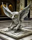 Placeholder: A light gray wind elemental bat designed in ancient Greek mosaics painted by Salvador Dali