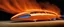 Placeholder: award winning car and driver photograph of a futuristic station wagon dirigible hybrid designed by only one vehicle per image painted metallic orange traveling at a high rate of speed, jet intake off of front center of vehicle and jet exhaust out the rear with bright blue flame, bilaterally symetrical, more a high speed road vehicle