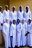 Placeholder: 7 suore africane con tunica grigia giornata di sole precipizio fuori città , terra