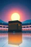 Placeholder: An image of the Holy Kaaba at sunset in 8K resolution thin lines draw