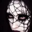 Placeholder: portrait of beautiful gothic woman with thick spiderwebs on face, dark, runny mascara, 8k, high-quality, fine-detail, black hair, intricate, sharp, crisp, digital art, detailed matte, illustration, octane render, brian froud, howard lyon, Anne Dittman, Anne Stokes, Lisa Parker, Selina French