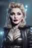 Placeholder: Madonna as an evil queen in leather, volumetric lighting, particles,highly detailed,cinamatic, deep colours,