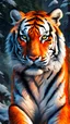 Placeholder: SIBERIAN TIGER Acting as a Create a stunning AI art piece of a Siberian tiger in its natural habitat, showcasing its majestic presence and powerful demeanor. (Add details such as the tiger's fur color, the background scenery, and any specific features you'd like to highlight) Create a hyper-realistic AI portrait of a Siberian tiger, capturing its intense gaze and intricate patterns on its fur. Terrifying pressence.