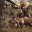 Placeholder: mammoth and man prehistoric savannah hunter