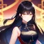 Placeholder: girl, masterpiece, best quality, volumetric lighting, detailed outfit, perfect eyes, long hair, black hair, golden eyes, chinese clothes, black stockings,