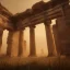 Placeholder: ancient ruins fog night lights