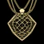 Placeholder: gold soccer necklace complex 2d vector geometric cutout shape outline frame lines with sharp edges vector style svg product studio photography