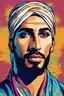 Placeholder: beautiful arab man pop art style vector