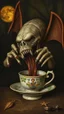 Placeholder: Hieronymus Bosch style nightmares tea cup