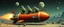 Placeholder: hairy macho gremlin aliens living in a hi tech marvellous hot dog rocket with a mounted trebuchet, heading for venus