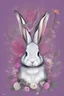 Placeholder: A rabbit with a flower on the background