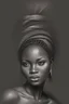 Placeholder: a charcoal painting of an african woman, aesthetic photography