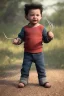 Placeholder: Wolverine toddler, full body, bokeh, hyper realistic