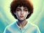 Placeholder: beautiful 12 year old arabic boy with curly hair and light blue eyes