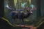 Placeholder: Shadow symbiote in 8k realistic anime drawing style, neon crystal antlers deer, human model, close picture, fantasy Deer them, intricate details, highly detailed, high details, detailed portrait, masterpiece,ultra detailed, ultra quality