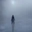 Placeholder: photograph, hyperreal, lost, feeling, person, biped, winter landscape, ice field, crystals, surreal, dreamlike, foggy