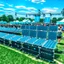 Placeholder: solar panels in a music festival