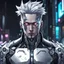 Placeholder: silver skinned anime man cyberpunk