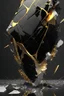Placeholder: AI shattered glass marble black body gold mettalic art realisticv2 surrealism 4k resolution art