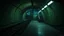Placeholder: GAME CONCEPT ART .two poin perspective.Station platform and stairs from side .photograph inside of hole .very big ambient.gient station.Inside the old subway tracks, . Low light and closed green moss walls. Like the original design of the game space ,digital art.landscape,far camera old painting,2 Chen and George Hopper, Rembrandt lighting, a dark green color scheme, . --ar 13:16 --v 6. 0 metro game