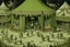 Placeholder: An olive green Halloween themed circus designed in Bayeux tapestry painted by Francis Danby