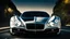 Placeholder: A sleek white shiny (((hypercar bentley))), its contours and details perfectly captured in a (((cinematic view))), zipping along a winding road under a beautiful blue black night sky