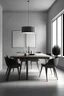 Placeholder: hyper realistic picture of a minimal dining room with modern forniture