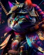 Placeholder: Gato Samurai cuerpo completo gráfica digital hiperdetallado maximalismo colores contrastantes cinematográfico 8k