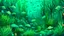 Placeholder: A bluish green underwater coral reef with fish in Surrealism art style