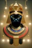 Placeholder: kente scene, Black Egyptian Cat, jewelry, thread, embroidery, octane render, high detail, warm light