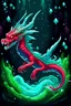 Placeholder: A dragon pixel with a touch of red brilliance and delicate crystal formations, gliding gracefully through the mysterious underwater realm.