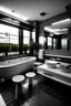 Placeholder: bath room modern in white color and black